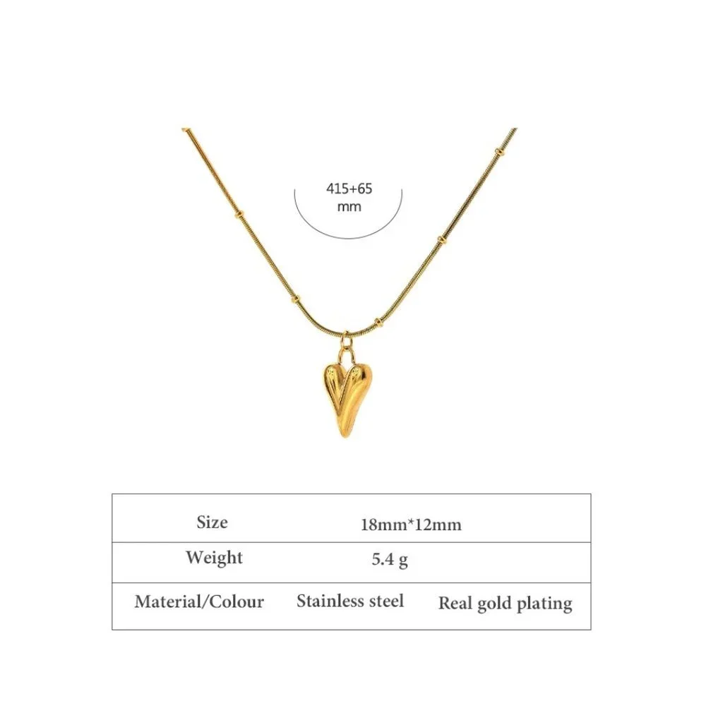 New 18K Gold Plated Heart Necklace a